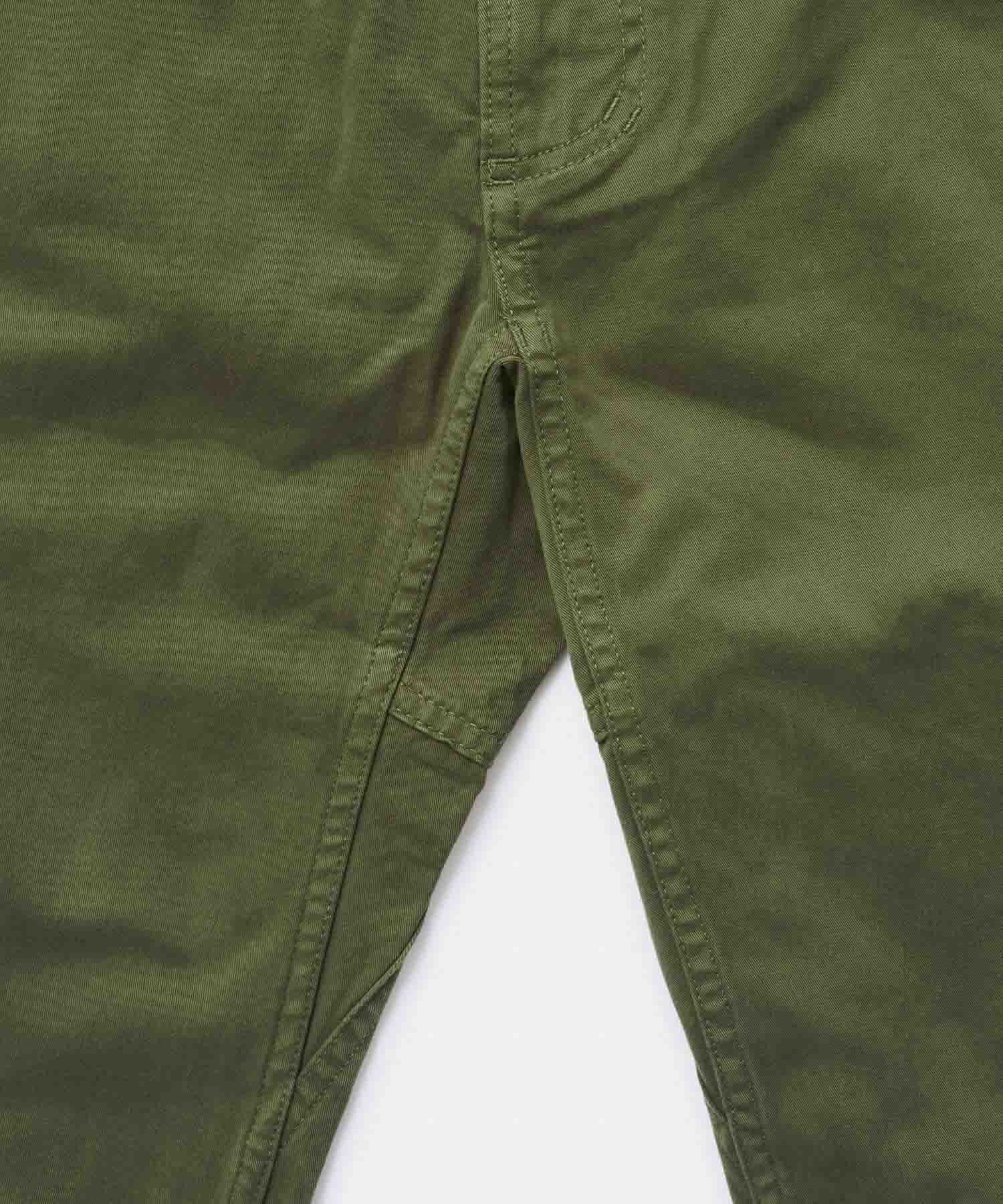 Gramicci NN-Pant Cropped Olive showing cropped hem and tapered fit