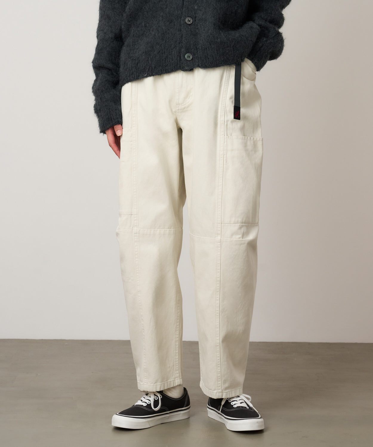 Gramicci Women's Voyager Pant in Greige with rear pocket and elastic waistband