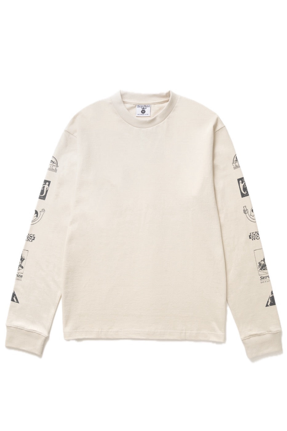 Natural cotton bootleg long sleeve tee modern streetwear front view breathable fit