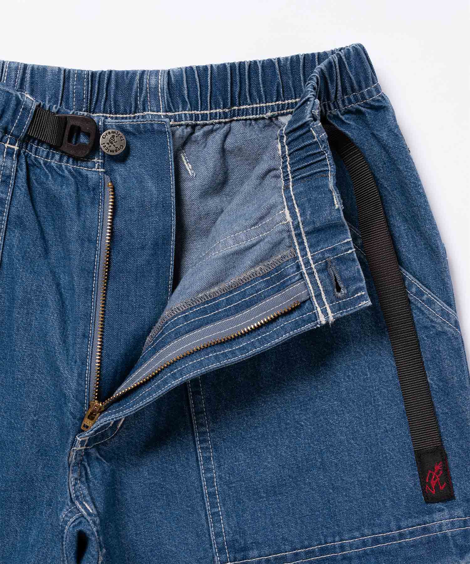 Close-up detail of Denim EQT Pant in Light Wash