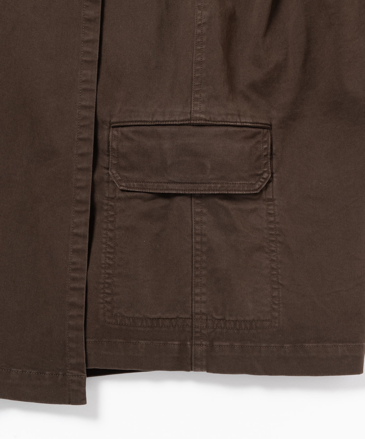 Close-up detail of G-Skort in Chocolate fabric and construction