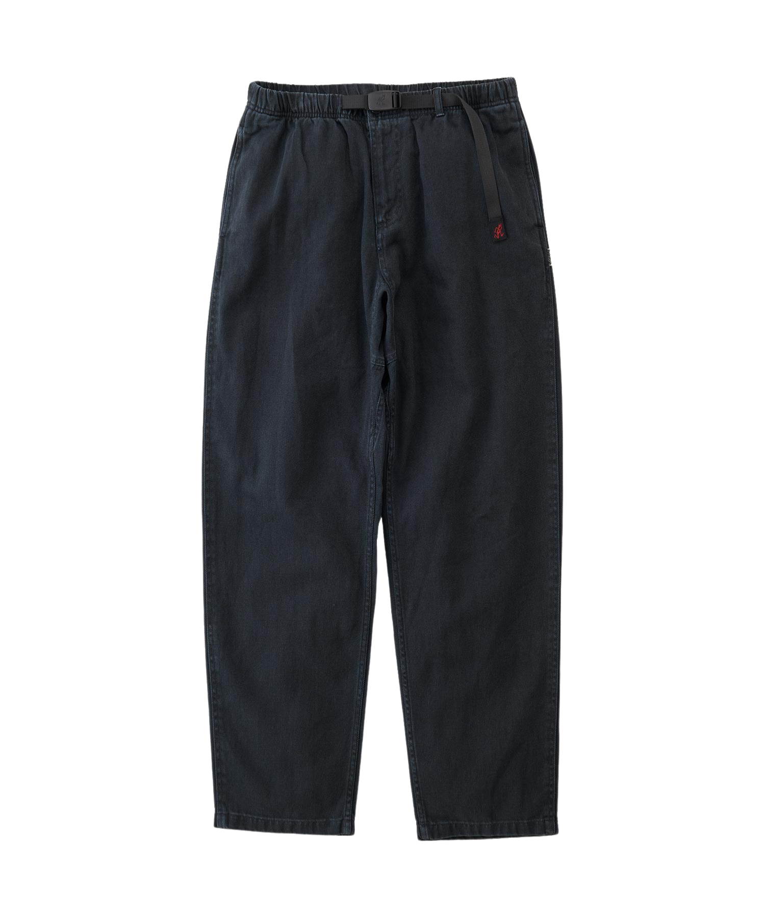 Gramicci Hemp Pant Hemp Black in hemp-cotton twill with relaxed fit, integrated belt and durable everyday comfort construction.