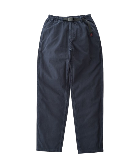 Gramicci Pant Double Navy relaxed fit cotton twill pants with cinch belt by LE.SHOP
