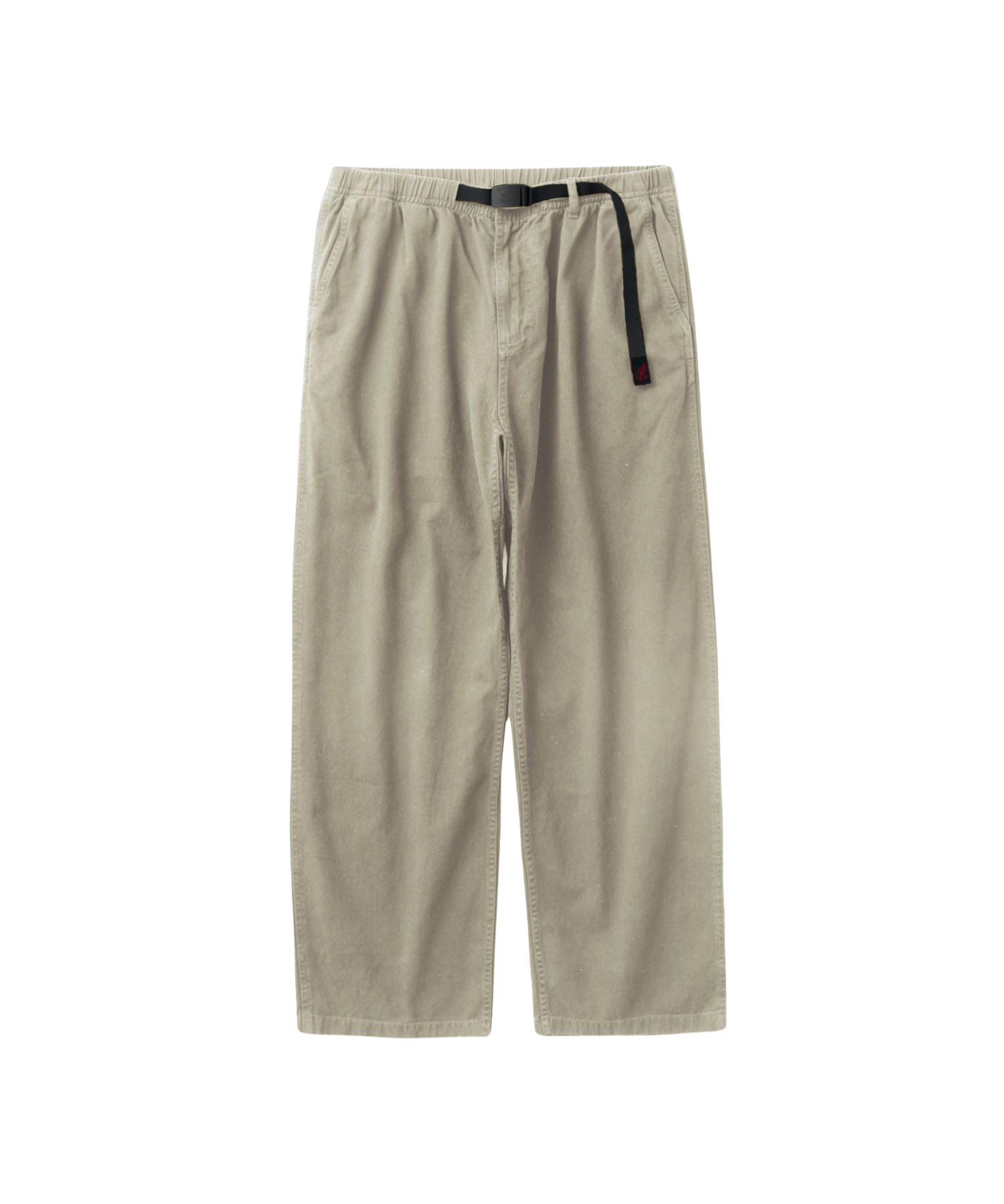 Gramicci Wide Pants in Pigment Oat colour with relaxed wide-leg fit and built-in adjustable belt