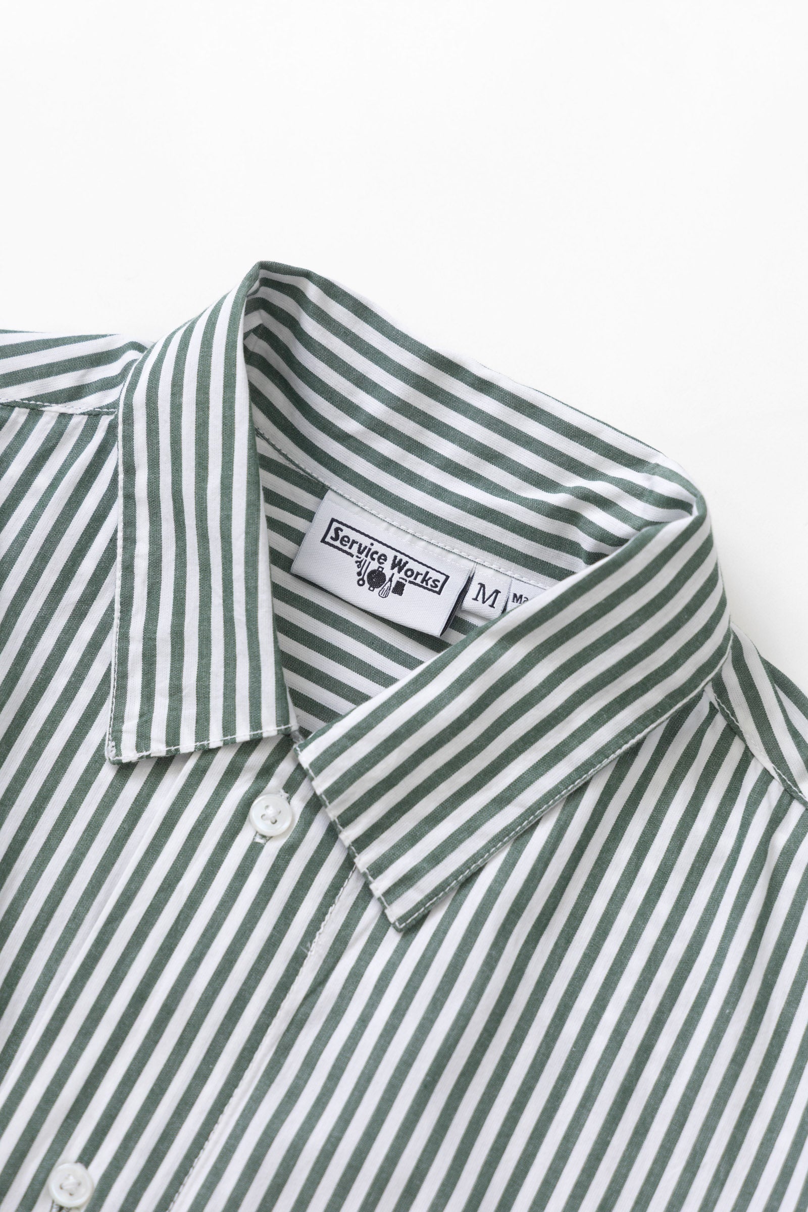 Back view stripe shirt in organic cotton poplin