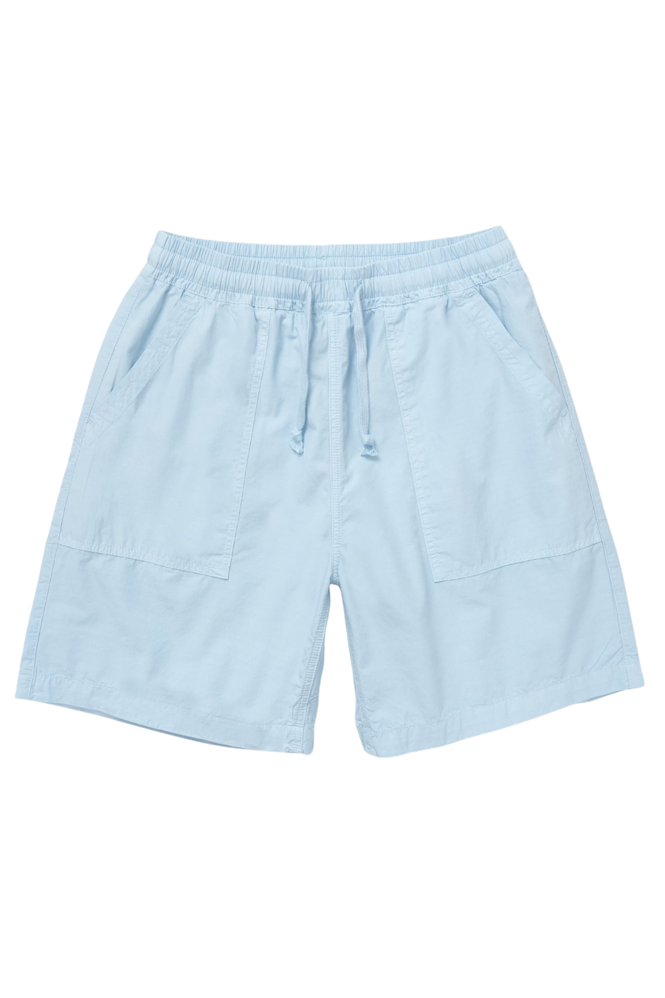 Light blue Service Works chef shorts relaxed fit front view