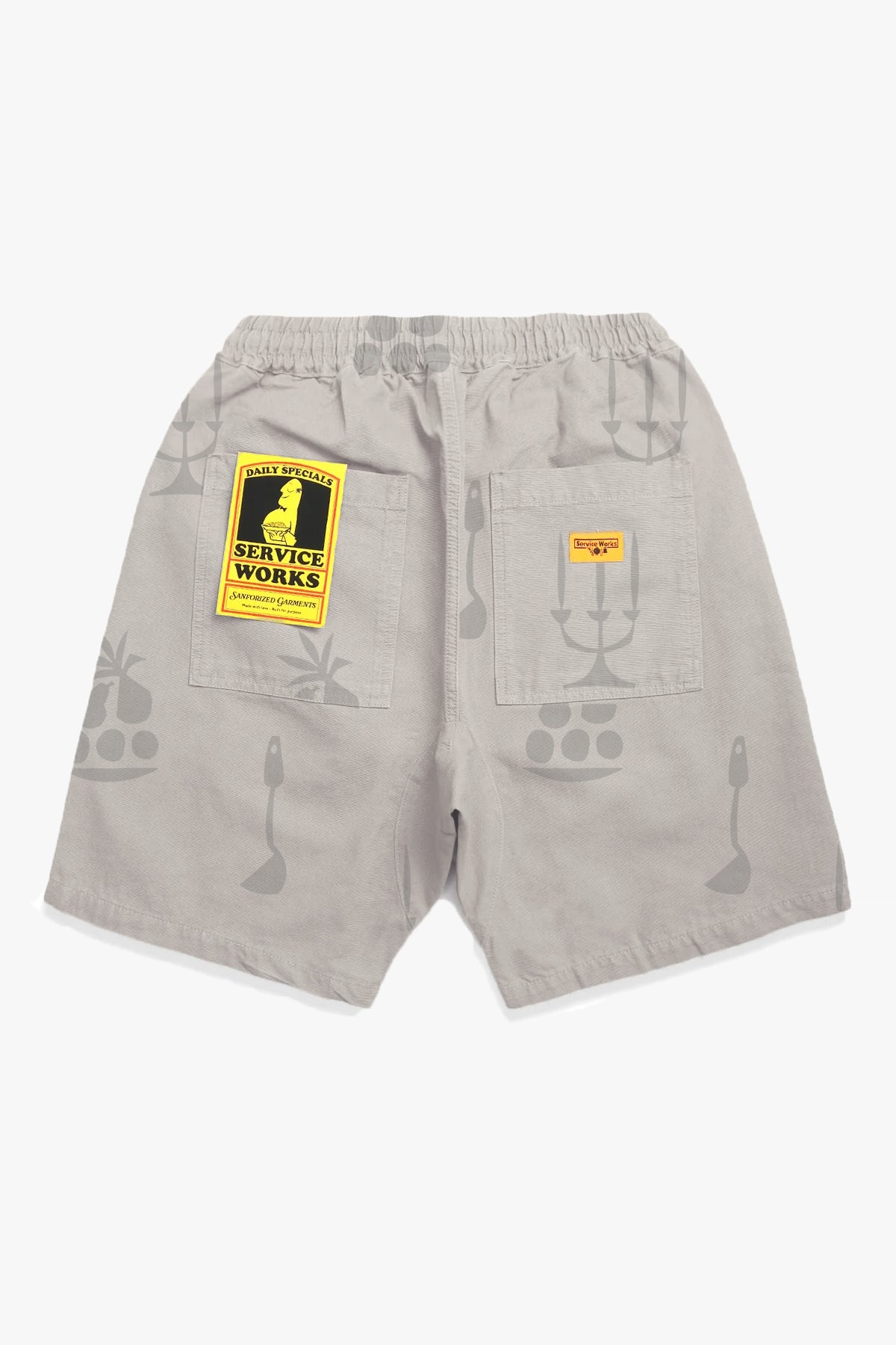 Stone Service Works printed chore shorts relaxed fit front view