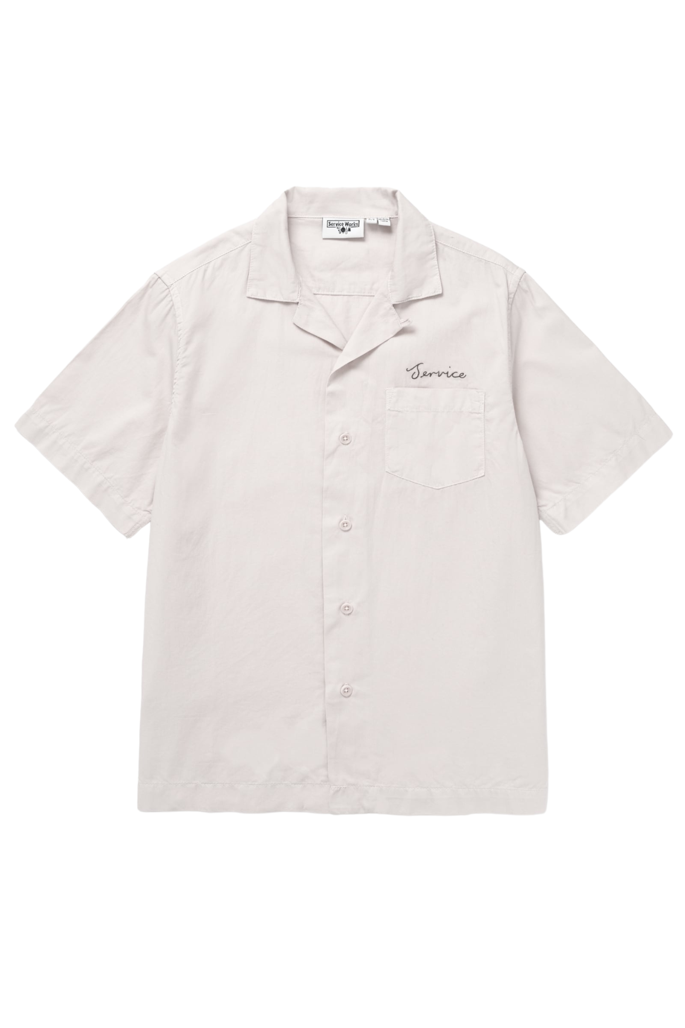 White Service Works resort shirt relaxed fit embroidered summer shirt