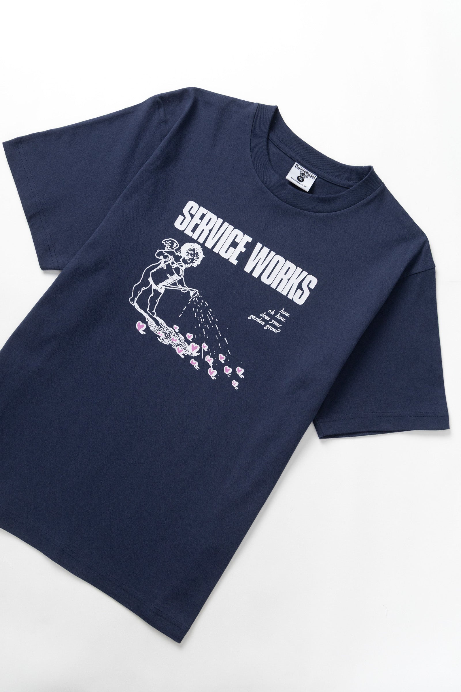 Back view of Garden Tee Navy premium cotton streetwear t-shirt Australia
