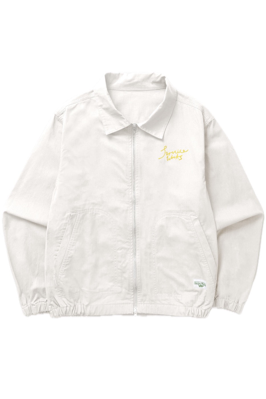 Twill Work Jacket White – front view organic cotton workwear jacket
