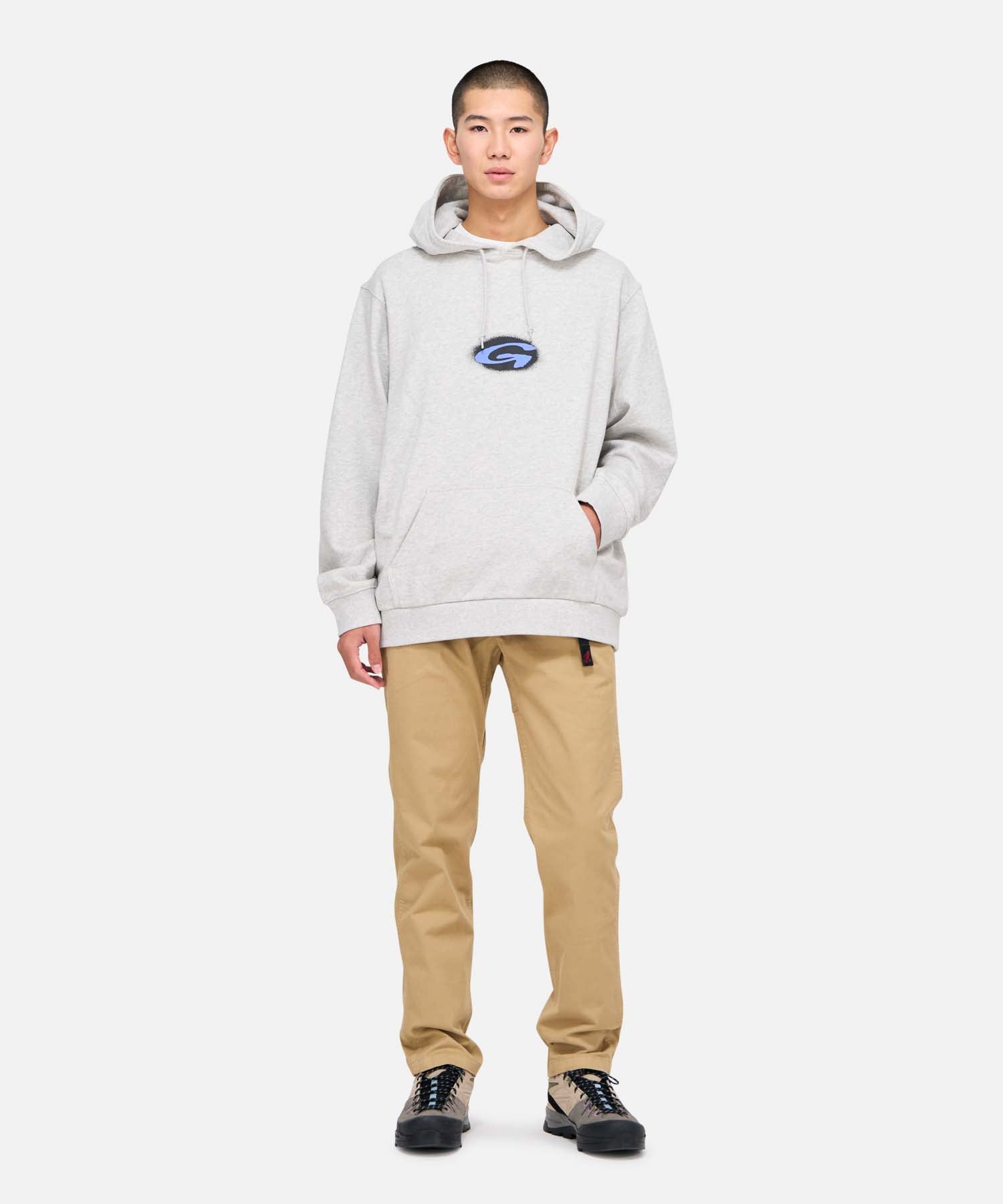 Gramicci NN-Pant Cropped Chino in beige with rear welt pockets and relaxed cropped fit