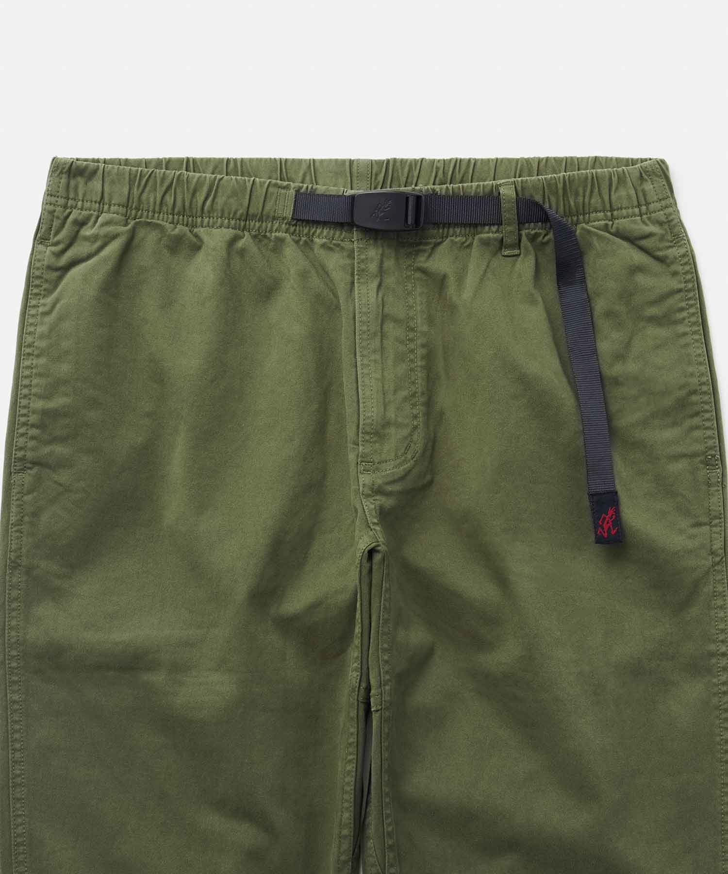 Gramicci NN-Pant Cropped Olive with rear welt pockets and elastic waistband