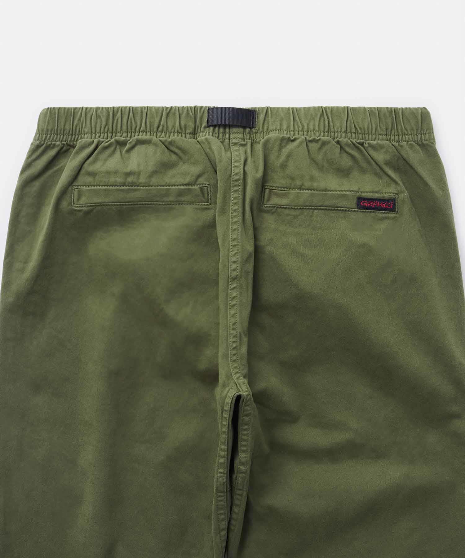 Gramicci NN-Pant Cropped Olive with rear welt pockets and elastic waistband