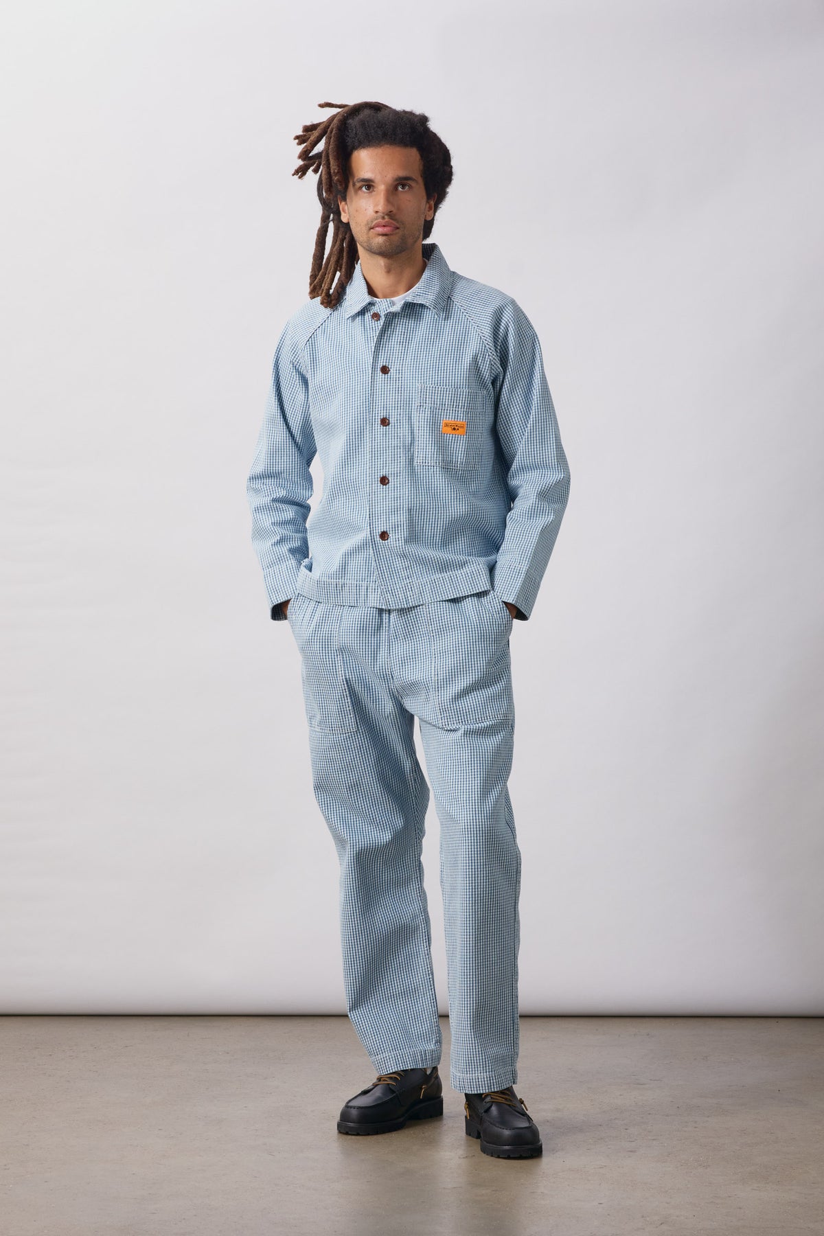 SW329-HouseGinghamChefPants-Blue-3-OnModel
