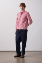 SW354-GinghamWaiterShirt-Red-2-OnModel