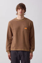 SW365-WaffleContrastThermalLSTee-BrownYellow-1-OnModel