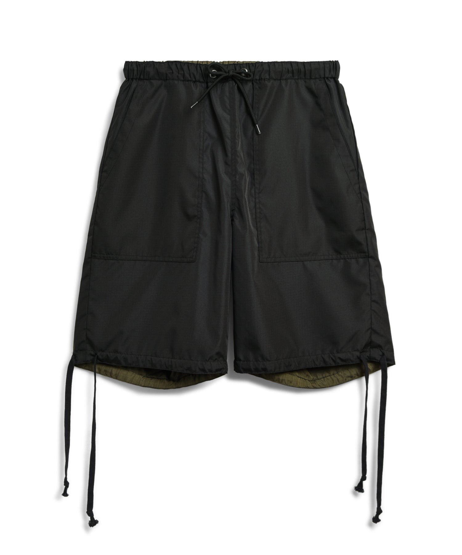 Taion Non Down Military Reversible Shorts Black Front View