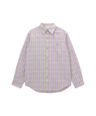 Men’s purple checkered ombre shirt with relaxed fit, chest pocket, and breathable 100% cotton fabric