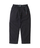 Cliff Pant Black stretch twill utility pants with relaxed fit, elastic waistband and nylon cinch belt front product view