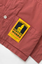 Clay chef overshirt pocket detail in organic cotton