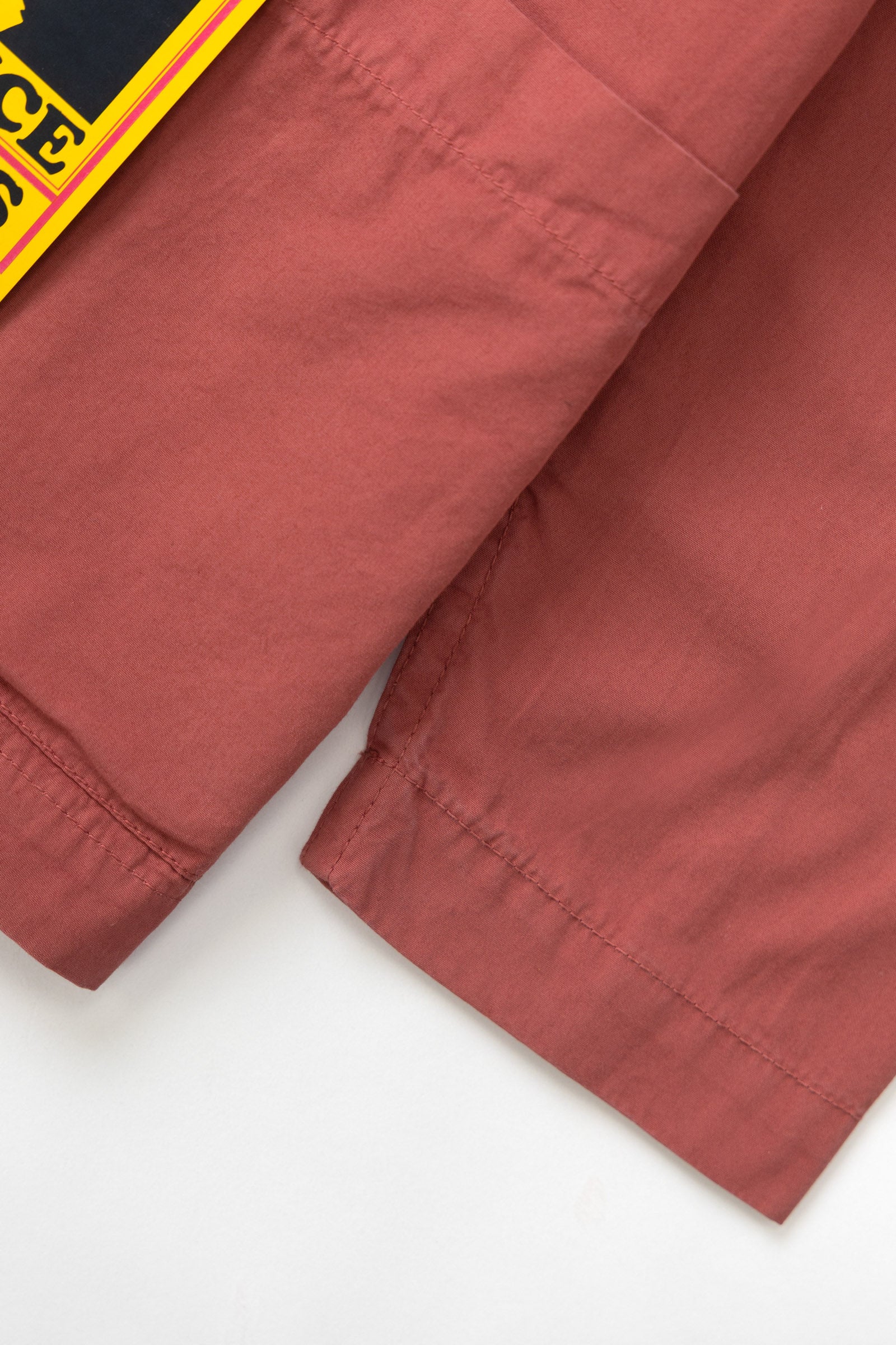 Clay chef overshirt side angle lifestyle view in organic cotton
