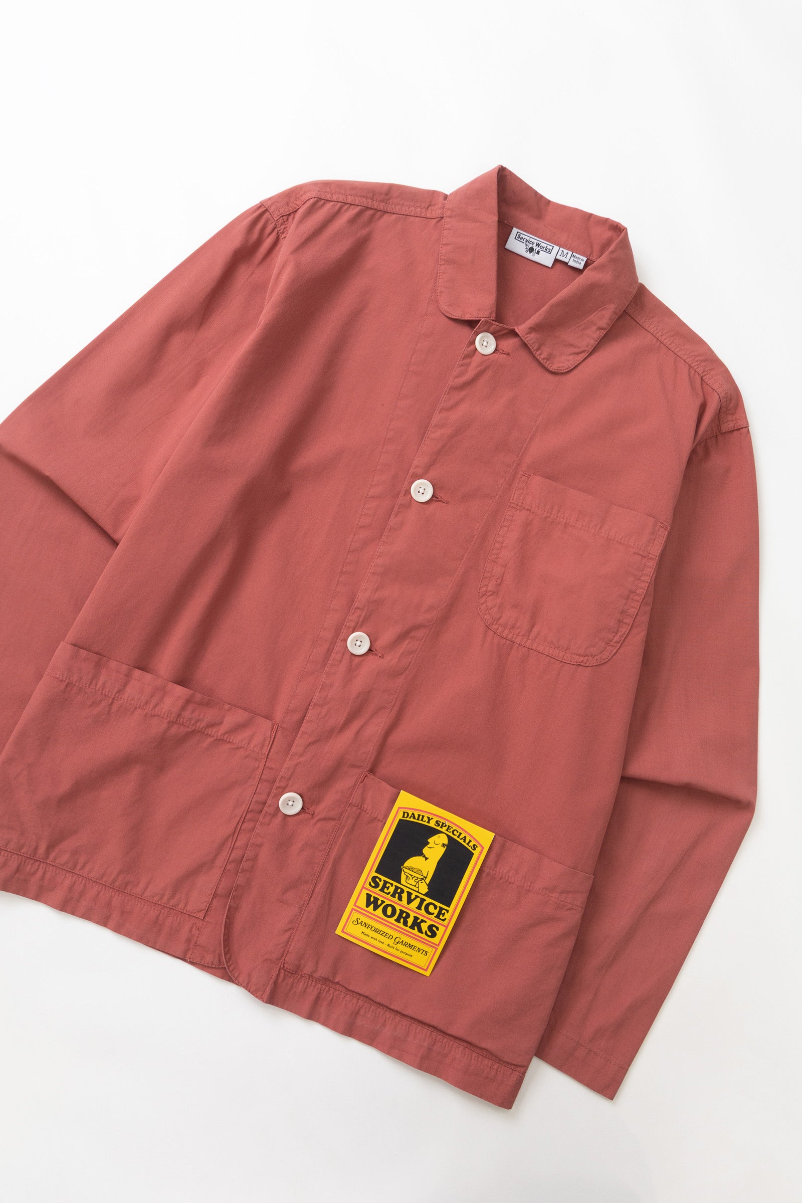 Clay chef overshirt side view in organic cotton