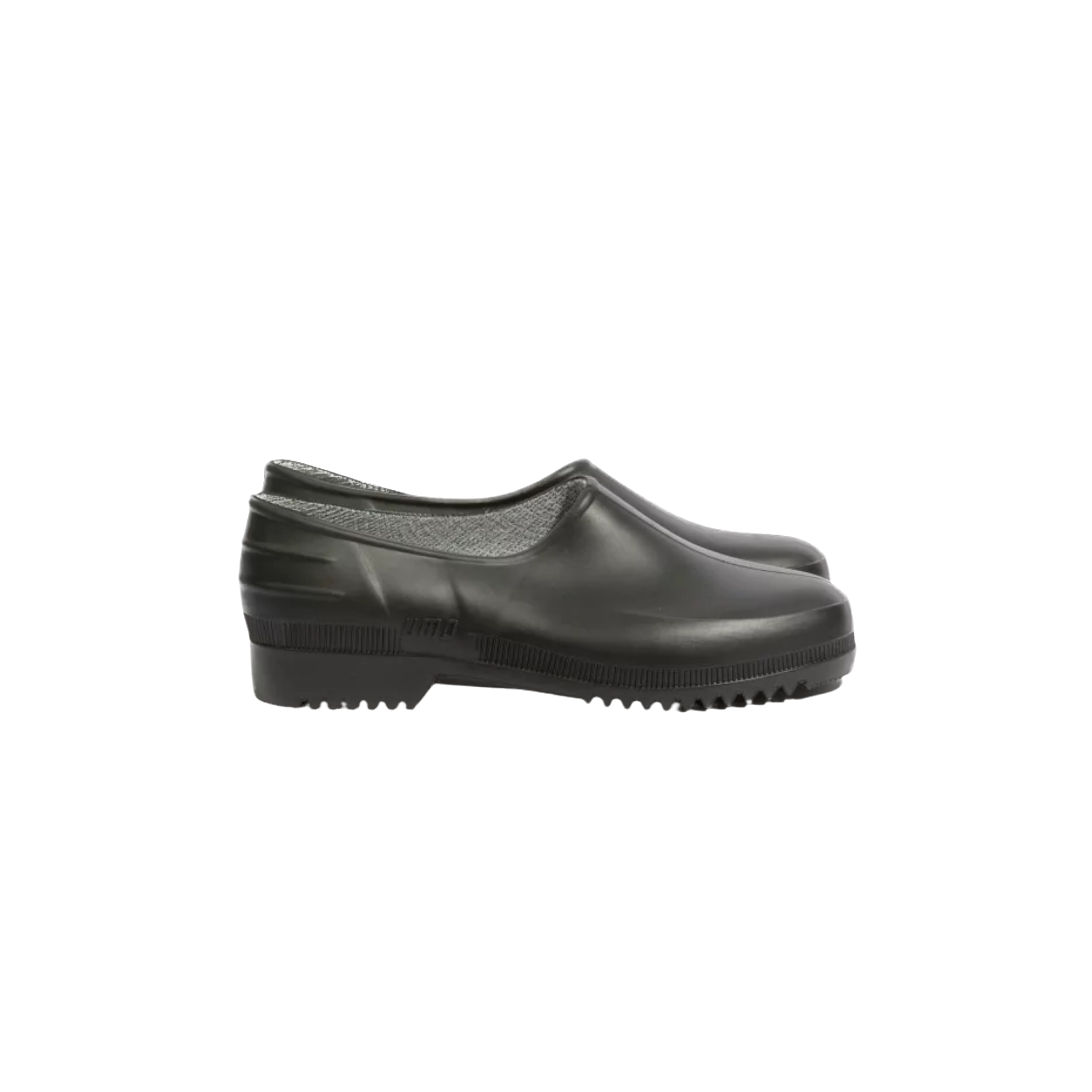 Gardenia Black Clogs made from recycled plastic and hemp with lightweight durable construction front product view