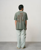 Gramicci Livin Tee Sage Pigment cotton t-shirt lifestyle fit detail