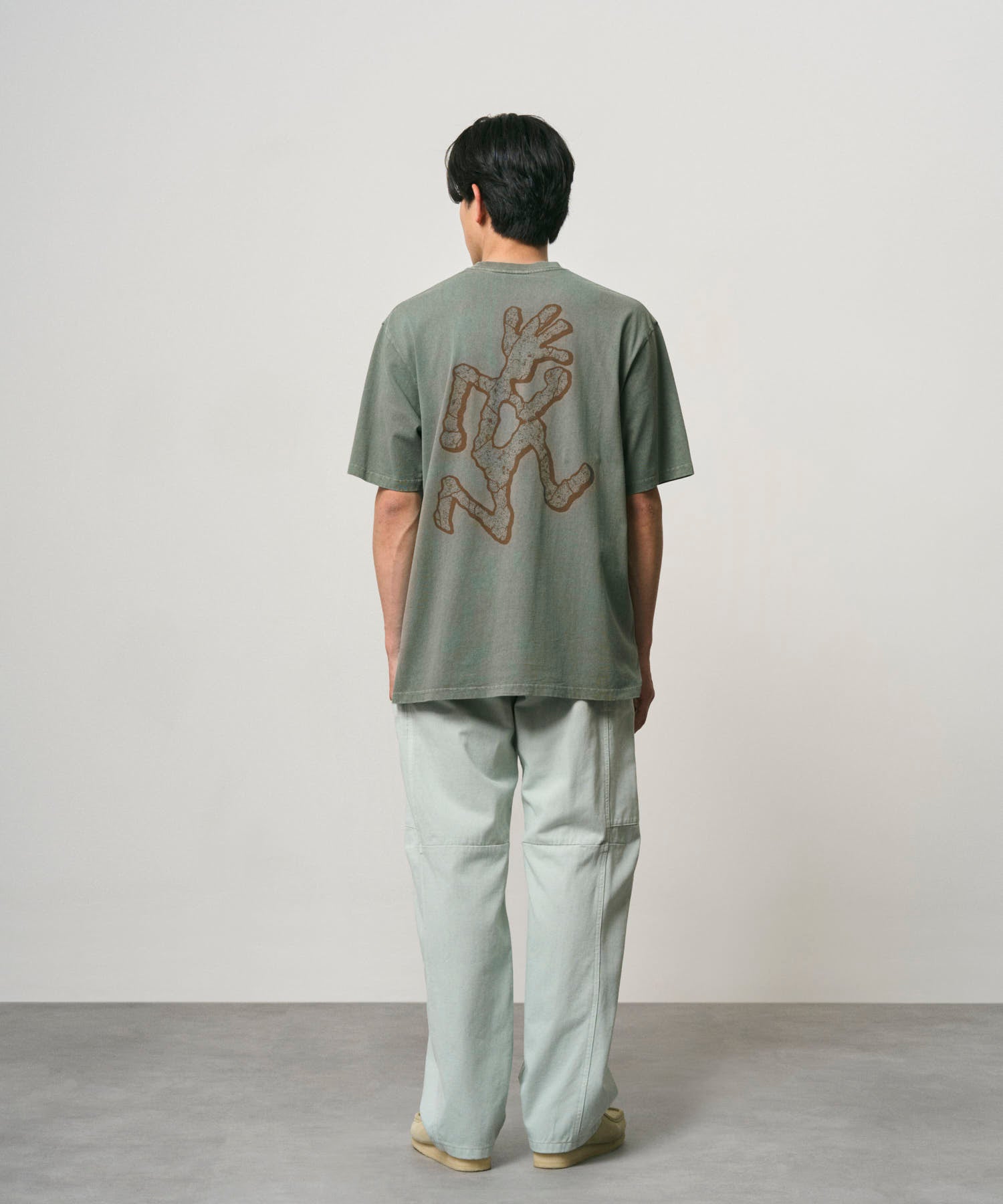 Gramicci Livin Tee Sage Pigment side view relaxed cotton t-shirt