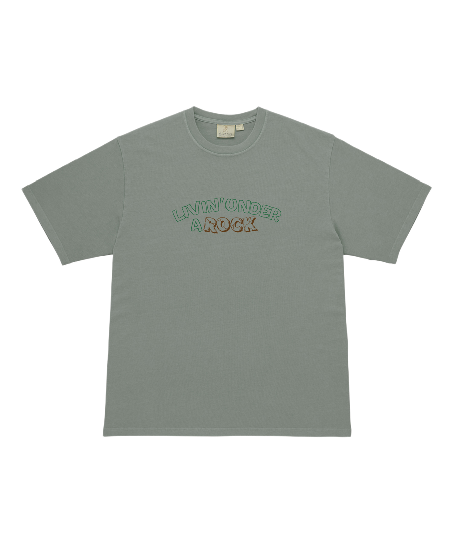 Gramicci Livin Tee Sage Pigment cotton t-shirt front view