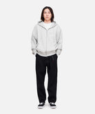 Gramicci Loose Tapered Ridge Pant Faded Olive in durable eco cotton twill with a relaxed tapered fit and integrated belt for everyday wear, travel and outdoor comfort.