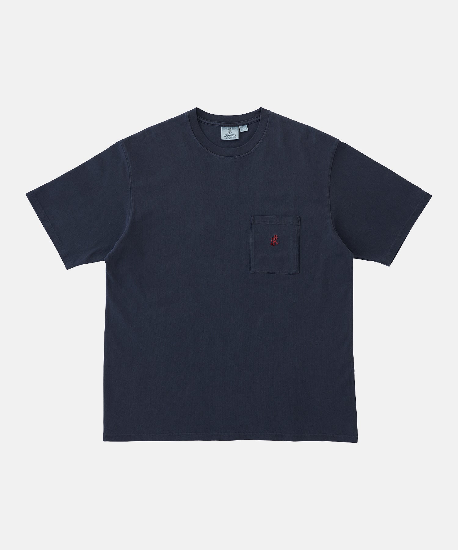 Gramicci One Point Tee Navy Pigment cotton T-shirt with chest pocket
