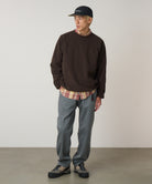 Man wearing Gramicci Seal cotton twill pants with relaxed fit