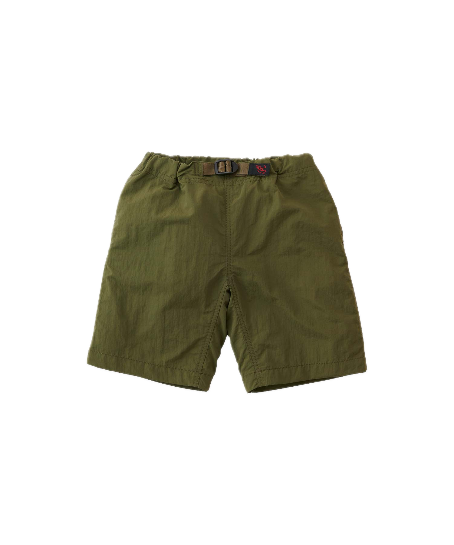 Kids Nylon Short in Olive front view