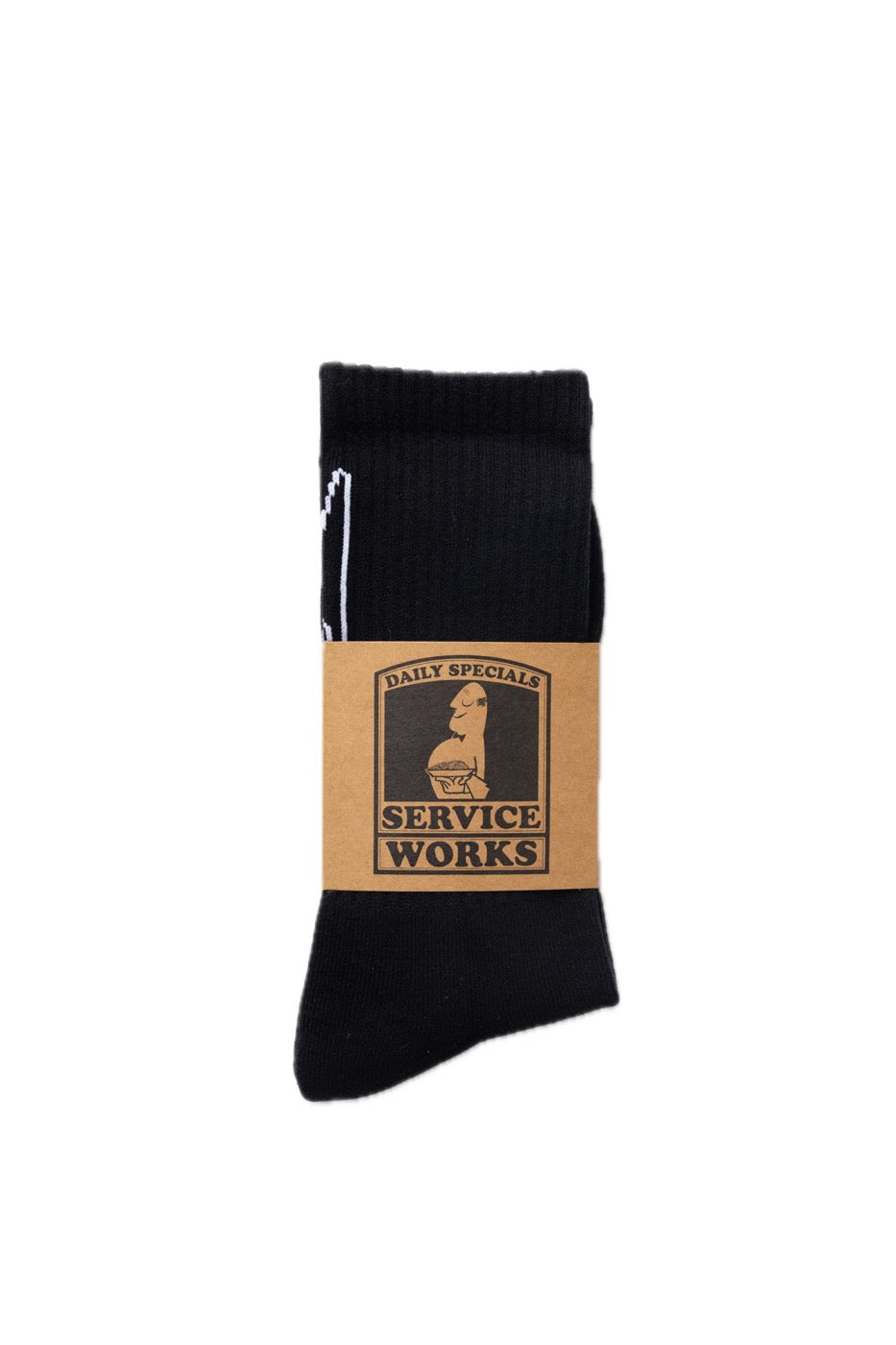 Black Knife and Fork socks premium cotton streetwear everyday wear socks front view
