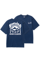 Navy Milos Tee made from organic cotton featuring standard fit, set-in neckline and clean everyday streetwear design front view