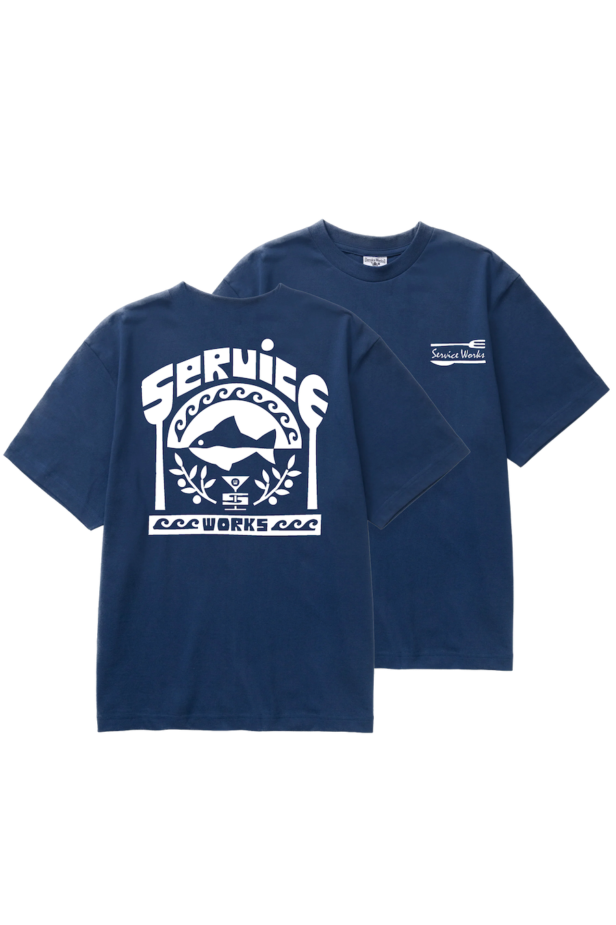 Navy Milos Tee made from organic cotton featuring standard fit, set-in neckline and clean everyday streetwear design front view