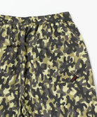 Nylon Reef Shorts Olive Camo by LE.SHOP – fabric detail angle close-up