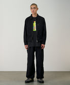 LE.SHOP Nylon Trek Pant Black utility pants worn on model side view streetwear fit