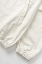 Off white twill work jacket for men back view, durable utility workwear with structured design