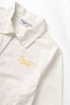 Off white twill work jacket men’s utility style