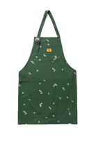 Forest green paisley apron premium chef workwear apron front view durable cotton kitchen apron barista apron