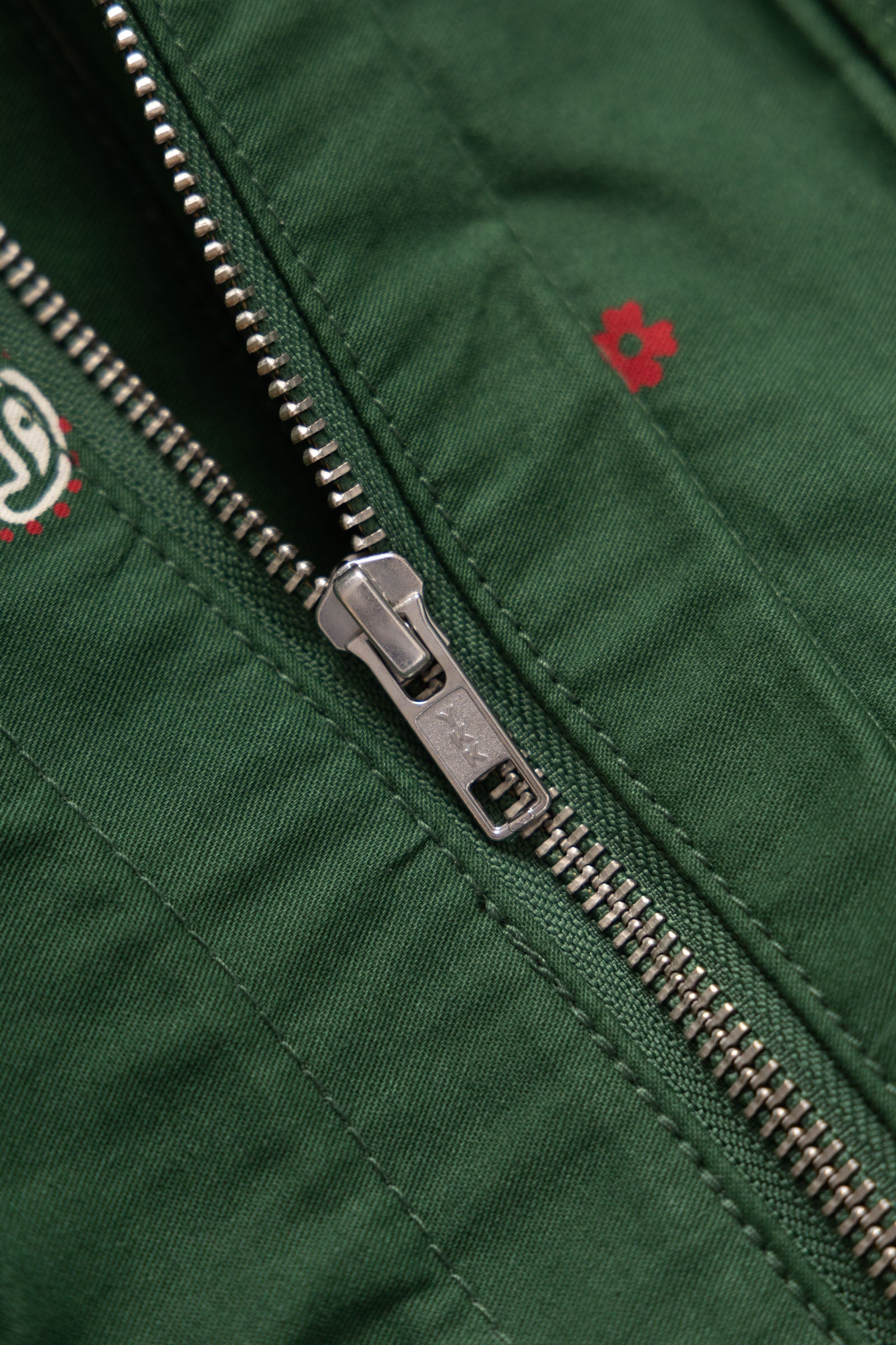 Forest green paisley canvas tote bag back view