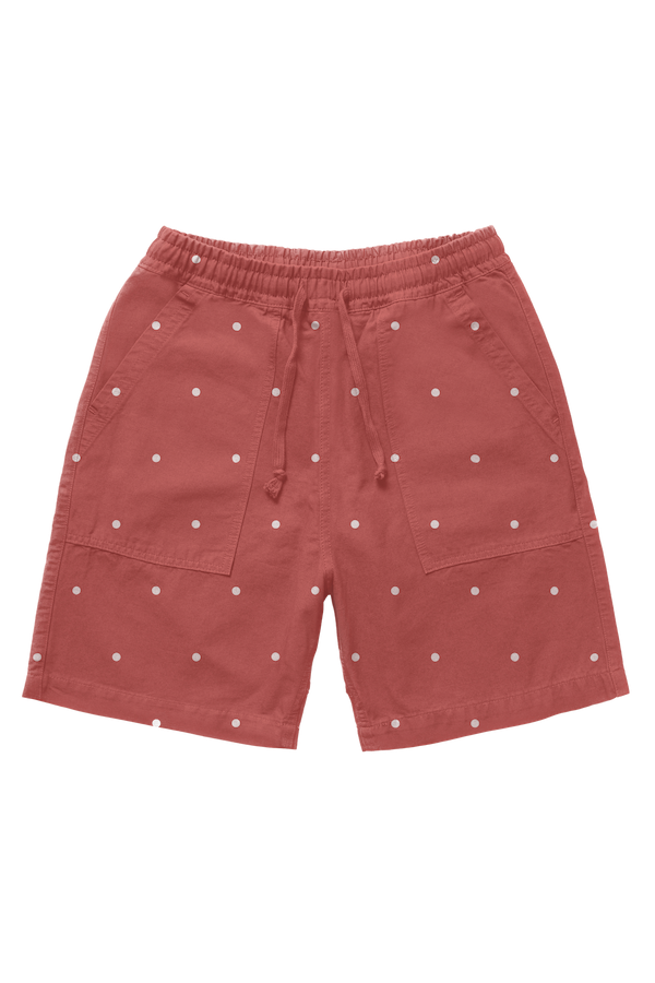 Clay color chef shorts featuring organic cotton fabric, relaxed fit and multiple utility pockets designed for everyday comfort and streetwear style