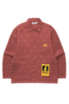 Clay Polka Dot Chore Shirt featuring organic cotton fabric, utility pockets and classic workwear styling front product view