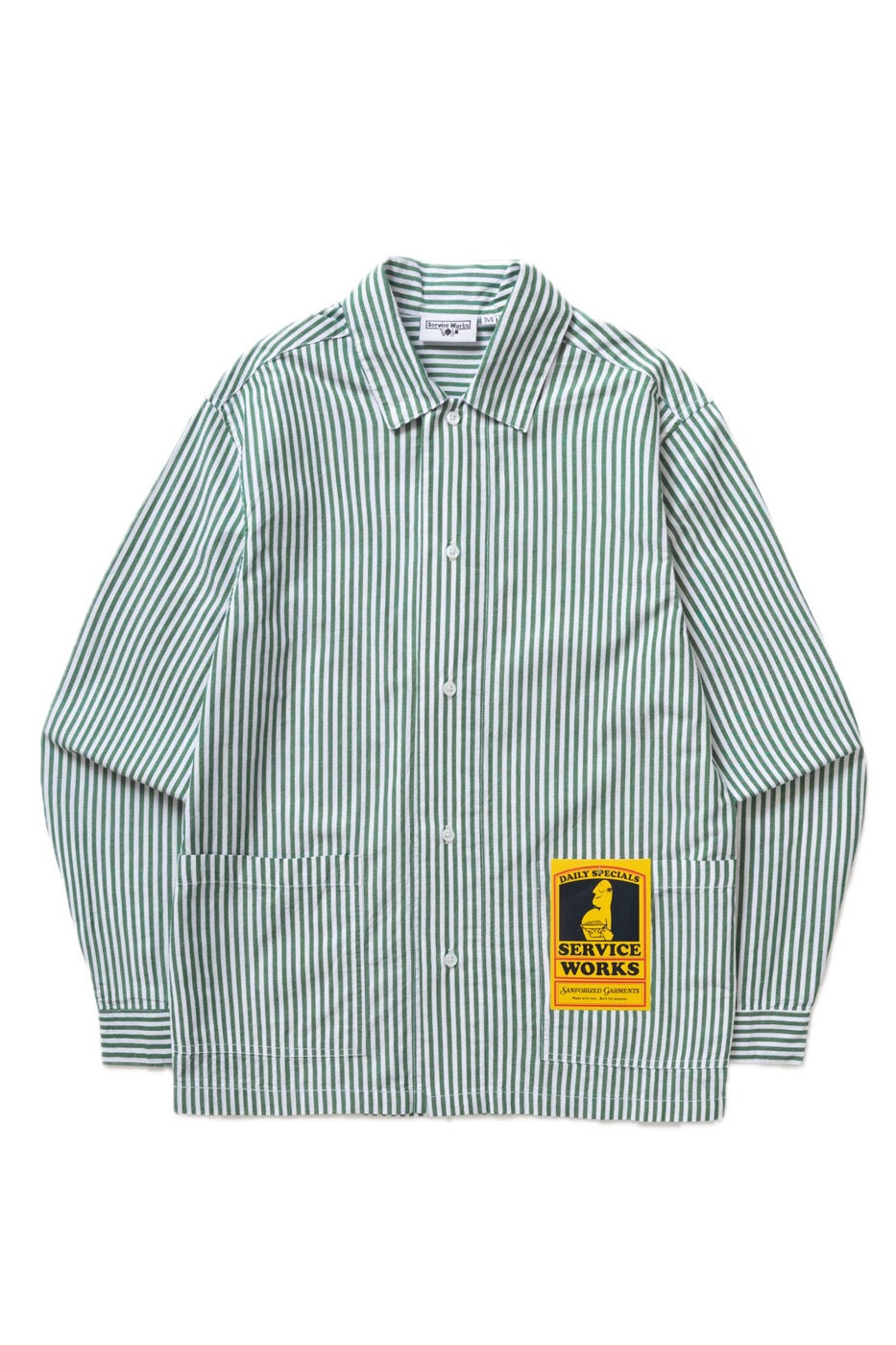 Front view stripe shirt in organic cotton poplin