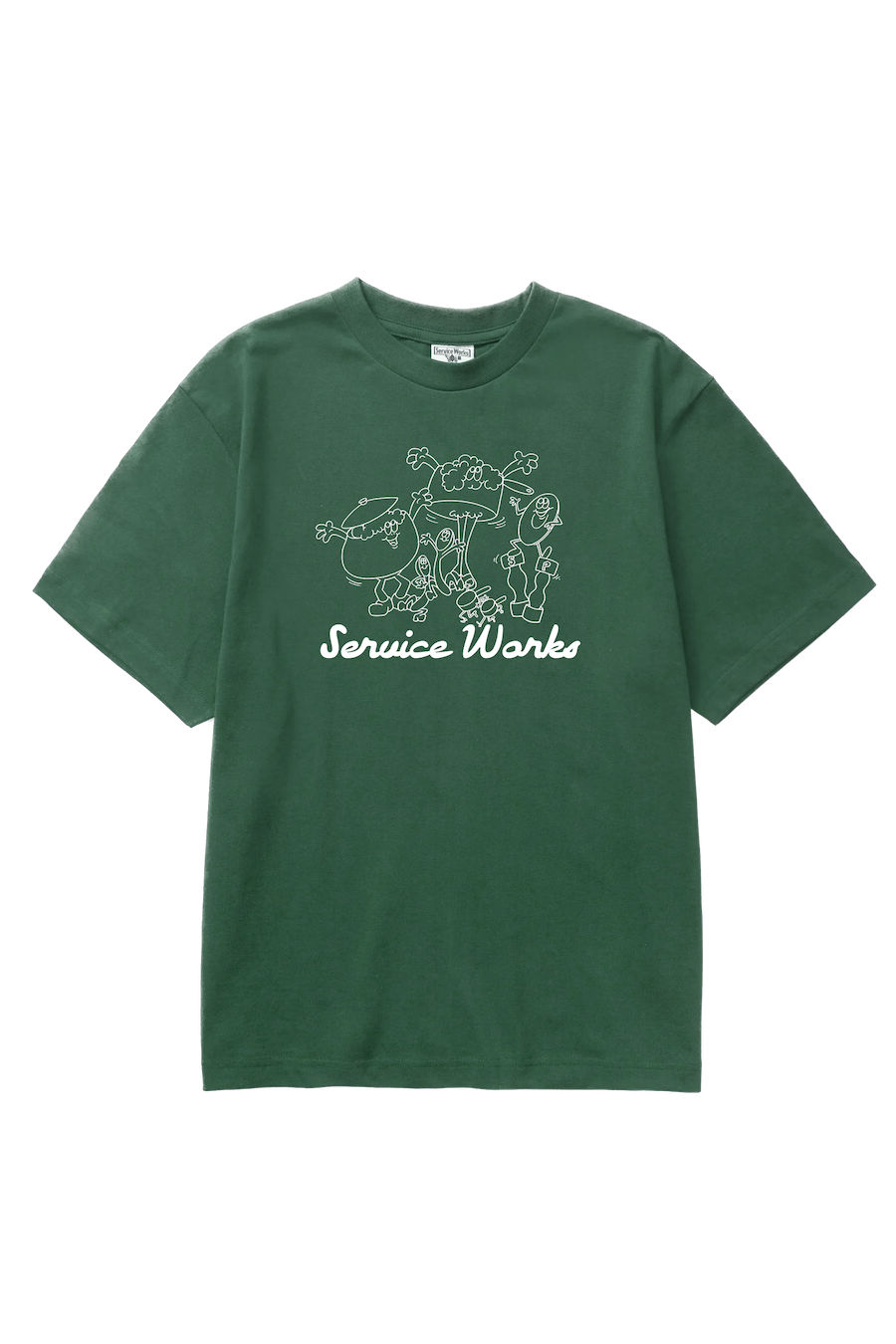 Forest green Pots & Pans Tee featuring organic cotton fabric, clean silhouette and standard fit front view streetwear t-shirt