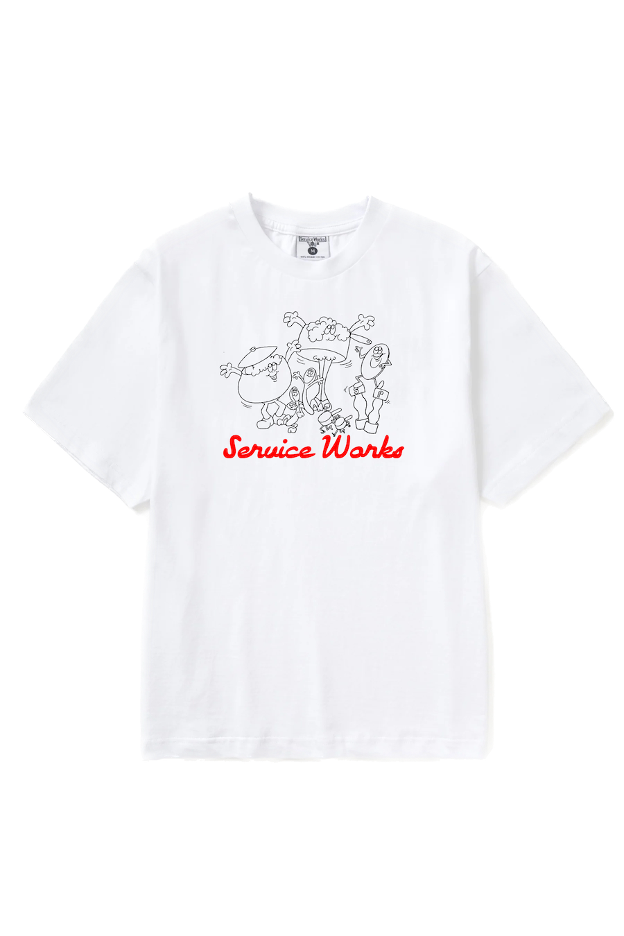White Pots & Pans graphic tee made from organic cotton with standard fit, set-in neckline and premium midweight construction for everyday wear