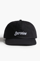 Side view of Ripstop Service Cap in black made from durable cotton ripstop fabric with structured fit and curved brim
