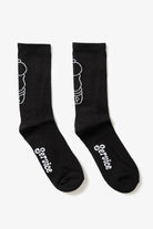 Black Salt + Pepper crew socks by Service Works, streetwear socks with graphic detail